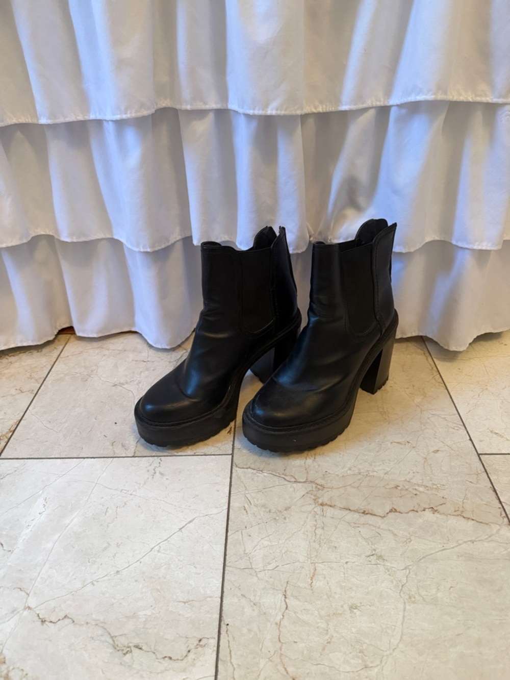 Madden Girl Black Platform Ankle Booties